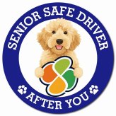 カーサイン 高齢者マーク SENIOR SAFE DRIVER オーストラリアンラブラドゥードル マグネット 強力 直径13cm 肉球 日本製 車 ステッカー