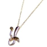 イニシャル ネックレス K18 ダイヤモンド 0.01ct ゴールド 一粒ダイヤ ペンダント レディース アクセサリー 18金 アルファベット ネーム 華奢 シンプル 誕生日 プレゼント ギフト