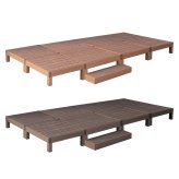 人工木ウッドデッキ ecofeel エコフィール 8台 ステップセット PWDE-8P-STP