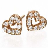 ピアス レディース ピンクゴールド ハート パヴェ ダイヤモンド 20石 10金 K10 ダイヤピアス アクセサリー ジュエリー ギフト プレゼント 誕生日 記念日