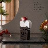 国産ヒノキ 干支の組み木｜酉（トリ）の木製飾り｜色付き｜お正月のインテリア・贈り物