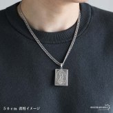 ステンレス ロケットネックレス HIPHOP ダブル喜平チェーンネックレス ロケットペンダント マリアネックレス 写真 記念 思い出 50cm 60cm ゴールドネックレス 18KGP シルバー 聖母 6面カット メンズ 男性 金属アレルギー対応