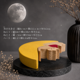 月のねこの木製組み木｜月とねこの置き物｜和風インテリア・季節の飾り｜ハンドメイド