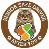 カーサイン 高齢者マーク SENIOR SAFE DRIVER アメリカンカール ステッカー シール 直径13cm 肉球 日本製 車