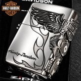 ZIPPO ハーレー ダビッドソン ジッポライター シルバー燻し 大型3面メタル 彫刻 かっこいい 日本限定モデル おしゃれ ウィング メンズ ギフト プレゼント