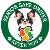 カーサイン 高齢者マーク SENIOR SAFE DRIVER パピヨン マグネット 強力 直径13cm 肉球 日本製 車 ステッカー