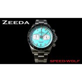ジーダ ZEEDA スピードウルフ SPEED-WOLF SUPER MINTBLUE 腕時計 メンズ メカニカルクォーツ クロノグラフ SPW-MBL