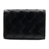 選べる3色 ボッテガヴェネタ BOTTEGA VENETA 三つ折り財布 レディース メンズ イントレチャート タイニー ミニ財布 本革 小銭入れ付き ブラック グリーン ベージュ 666944 V3UH2