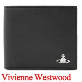 ヴィヴィアンウエストウッド 二つ折り財布（小銭入れなし） ヴィヴィアン Vivienne Westwood 財布 メンズ レディース ブラック VW4283 (5115003MM-S0021-N401) 【ラッピング無料 誕生日 お祝い プレゼント ギフト 贈り物】