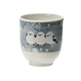 花より団子のシマエナガ　湯呑  B-0303 景品 記念品 粗品 ノベルティ 名入れ 御挨拶 ご挨拶