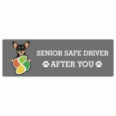 カーサイン 高齢者マーク SENIOR SAFE DRIVER チワピン ステッカー シール 長方形 15x5cm 肉球 日本製 車