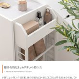 キャビネット 収納家具 マルチラック 多機能 小物入れ リビング スリッパ 玄関 下駄箱 シューズボックス キッチン サニタリー 石目調 木目調 左右入れ替え 子供部屋 S字フック スリム コンパクト 省スペース: 収納スペースは扉収納 収納棚 アイアン