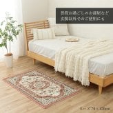 玄関マット 玄関 マット トルコ製 ウィルトン 織り クラシカル柄 エレガンス柄 上品 ヒートセット加工 立体感 高目付 肌触り柔らか 抗菌防臭 消臭 丈夫 へたりにくい ソファー前用 サイド用 約50×80cm 高級感 重厚感がある ポリエステル ラグ