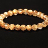 天然石ブレスレット【黄金色の存在感】8mm 太陽放射ルチルクォーツ 艶感 一点物【GHB195】浄化発送 京海堂