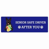 カーサイン 高齢者マーク SENIOR SAFE DRIVER 甲斐犬 ステッカー シール 長方形 15x5cm 肉球 日本製 車