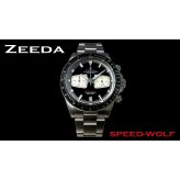 ジーダ ZEEDA スピードウルフ SPEED-WOLF PIANO BLACK 腕時計 メンズ メカニカルクォーツ クロノグラフ SPW-PBK