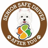 カーサイン 高齢者マーク SENIOR SAFE DRIVER ウエストハイランドホワイトテリア ステッカー シール 直径13cm 肉球 日本製 車