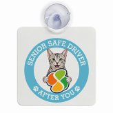 カーサイン 高齢者マーク SENIOR SAFE DRIVER エジプシャンマウ 車内用 吸盤タイプ 収れん火災防止タイプ 肉球 日本製 車 ステッカー