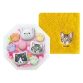 うちの子メイト ラムネと金平糖とハンカチ サバトラ  ／ハンカチ・ハンドタオル バッグ・小物・雑貨 ファッション お中元 御中元 ギフト 暑中 残暑 お盆 初盆 新盆 お供 御供 ギフト 2026 送料無料 ギフト プレゼント プチギフト 内祝い 快気祝い 出産祝い 結婚祝い 引出物 新築祝い お返し