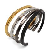 ステンレス ツイスト バングル 4カラー ブレスレット レディース メンズ ねじり シンプル 細身 立体感 ゴールド シルバー アンティークシルバー ブラック ローズゴールド カジュアル きれいめ モード 金属アレルギー対応