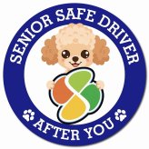 カーサイン 高齢者マーク SENIOR SAFE DRIVER チワプー マグネット 強力 直径13cm 肉球 日本製 車 ステッカー