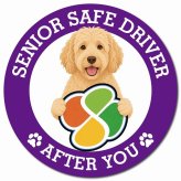 カーサイン 高齢者マーク SENIOR SAFE DRIVER ラブラドゥードル マグネット 強力 直径13cm 肉球 日本製 車 ステッカー