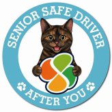 カーサイン 高齢者マーク SENIOR SAFE DRIVER サビ（べっ甲） マグネット 強力 直径13cm 肉球 日本製 車 ステッカー