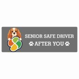 カーサイン 高齢者マーク SENIOR SAFE DRIVER イングリッシュコッカースパニエル ステッカー シール 長方形 15x5cm 肉球 日本製 車