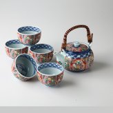 錦唐草木甲土瓶茶器揃 磁器 有田焼 やきものの里から、暮らしを贈ります。　ギフト 食器 セット テーブルウェア
