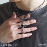 シルバー925 クロスネックレス フラワーネックレス アンティーク ペンダントネックレス ダブル喜平 6面カット 50cm 60cm シルバー 燻し ブラック 十字架 花 個性的 金剛杵 メンズ 男性 金属アレルギー対応