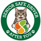 カーサイン 高齢者マーク SENIOR SAFE DRIVER アメリカンワイヤーヘア マグネット 強力 直径13cm 肉球 日本製 車 ステッカー