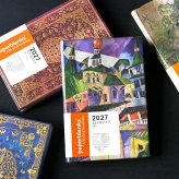 手帳 2027 A6 ウィークリー ペーパーブランクス ミニ ダイアリー 1月始まり スケジュール帳 paper blanks バーソフォーマット ハードカバー おしゃれ 洋風 派手 総柄 重厚 見開き1週間 月曜始まり 週間 月間 丈夫 マンスリー 小さめ 女性 かわいい レトロ プレゼント ギフト