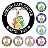 カーサイン 高齢者マーク SENIOR SAFE DRIVER イタリアングレーハウンド マグネット 強力 直径13cm 肉球 日本製 車 ステッカー