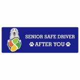カーサイン 高齢者マーク SENIOR SAFE DRIVER ボルゾイ ステッカー シール 長方形 15x5cm 肉球 日本製 車