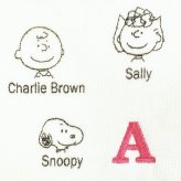 スヌーピー イニシャルミニタオル (A) アイボリー ハンカチ SNOOPY
