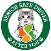 カーサイン 高齢者マーク SENIOR SAFE DRIVER サバ白 ステッカー シール 直径13cm 肉球 日本製 車