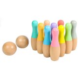 木製 ボウリングセット 子供 おもちゃ カラフル ピン ボール 室内遊び ごっこ遊び 指先遊び 知育玩具 男の子 女の子 6歳 誕生日 プレゼント ギフト 入園祝い