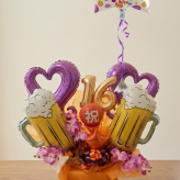 選べる数字　ビールバルーンギフト 乾杯 置き型 バルーンアレンジ 【数字バルーン無料】 周年祝い 誕生日祝い