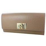 フルラ 長財布 グレージュ ゴールド金具 レディース レザー 本革 FURLA 財布 かぶせ式 かわいい おしゃれ 女性 誕生日 プレゼント ギフトにも最適 成人 卒業 入学