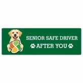 カーサイン 高齢者マーク SENIOR SAFE DRIVER ラブラドールレトリバー ステッカー シール 長方形 15x5cm 肉球 日本製 車