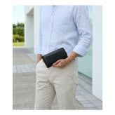 ショルダーバッグ 肩掛け財布 クラッチバッグ ショルダーウォレット 長財布 3way クロコダイル 本革 お財布 財布バッグ 長財布 斜め掛け 肩掛け  メンズ ブラック ボタニカル柄 アンティーク柄 上品 個性的 高級感 上質感 4FA (06001983-mens-1r)