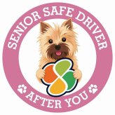 カーサイン 高齢者マーク SENIOR SAFE DRIVER ノーリッチテリア ステッカー シール 直径13cm 肉球 日本製 車