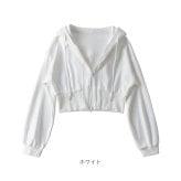 パーカー レディース 冬 通販 ジップアップパーカー ジップパーカー 長袖 厚手 羽織り トップス 無地 短丈 秋 アウター 可愛い おしゃれ かわいい カジュアル ジップアップ シンプル レディースファッション ファッション