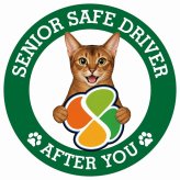 カーサイン 高齢者マーク SENIOR SAFE DRIVER アビシニアン ステッカー シール 直径13cm 肉球 日本製 車