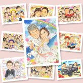 結婚式のギフトに、喜んでもらえる似顔絵ギフト。相談しながら作れる、あたたかな似顔絵ギフトです。 ウェルカムボード 似顔絵 贈り物 プレゼント 名入れ ギフト 手描き 結婚式 記念 ブライダル 婚礼 ウェディング 両親 新郎 カップル 新婦 名入れ 下書き確認 修正無料 一生もの 喜ばれる かわいい 親孝行 思い出 ウェディング 一生もの 結婚式 卒寿祝い 感激 家族 カラフル 節目 贈答品