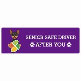 カーサイン 高齢者マーク SENIOR SAFE DRIVER ミニチュアピンシャー ステッカー シール 長方形 20x6.7cm 肉球 日本製 車