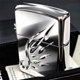ZIPPO ライター アーマー エーテル・プリューム シルバー ジッポ 天使の羽 V刃彫刻 銀 鏡面仕上げ かっこいい AETHER PLUME 重厚 おしゃれ メンズ ギフト プレゼント