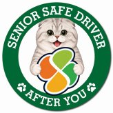 カーサイン 高齢者マーク SENIOR SAFE DRIVER スコティッシュフォールド マグネット 強力 直径13cm 肉球 日本製 車 ステッカー