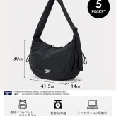Reebok リーボック ワンショルダーバッグ レディース メンズ 軽量 大容量 約17L 通学 通勤 旅行 メッセンジャーバッグ ワンポイントロゴ ブランド 肩掛け 斜め掛け おしゃれ スポーティー シンプル 男女兼用 ユニセックス 黒 2026