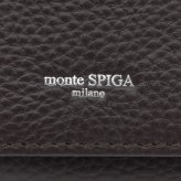 モンテスピガ　monte SPIGA　三つ折り財布　コンパクト財布　MOSMSP501DBR　ダークブラウン　濃茶　シュリンクレザー　牛革　トライフォード ウォレット